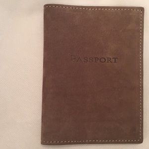 New tan leather nubuck passport cover